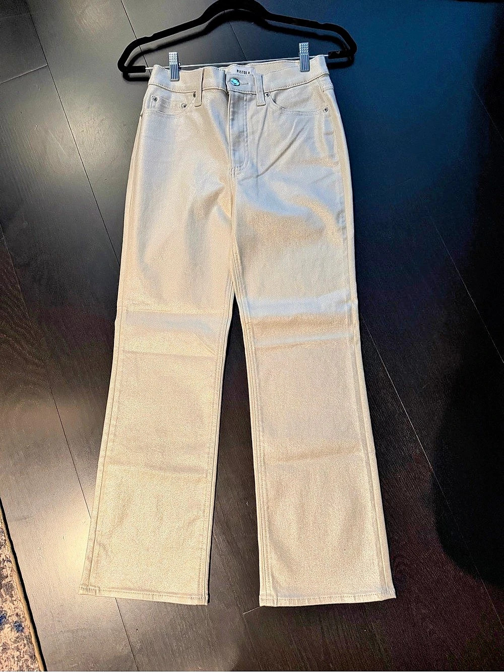 Pistola Straight Leg Jeans in Ivory Luster